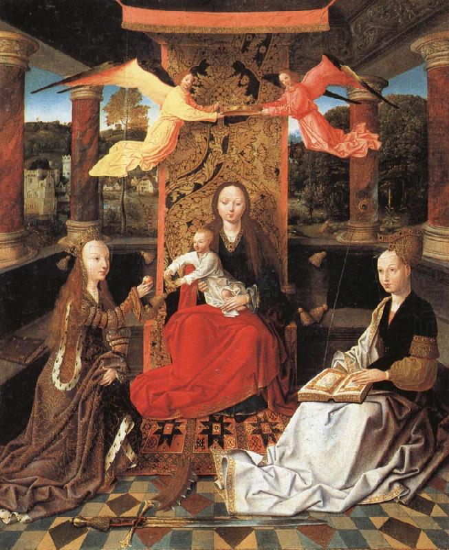 unknow artist Madonna and Child  Enthroned with SS.Catherine and Barbara china oil painting image